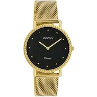 OOZOO Quarzuhr Oozoo Damen Armbanduhr gold, (Analoguhr), Damenuhr rund, mittel (ca. 34mm) Edelstahlarmband, Fashion-Style