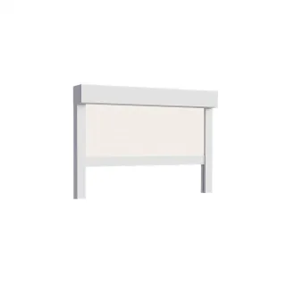 Außenrollo 90 cm breit, Basic Eckig 90°, Verkehrsweiß RAL 9016, 900 x 600 mm, Tageslicht Tuch Weiß, individuell konfigurieren