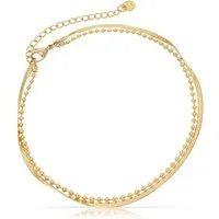Made by Nami Fußkette mit starkem Karabiner-Verschluss Edelstahl, Schlangen-Design Fußschmuck Damen