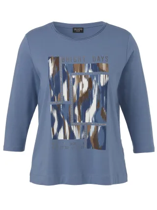 VIA APPIA DUE - T-Shirt Rundhals 3/4 Arm Motiv Strass bleu multicolor - Gr. - 44