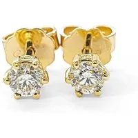 Webgoldschmied Paar Ohrstecker Diamant Ohrstecker 750 Gold mit 2 Diamanten Brillanten 0,40 F/IF