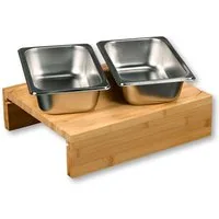 KESPER® Schneidebrett mit 2 herausziehbaren Auffangschalen, Bambus, Edelstahl, (Set, 3-St., 1 Brett + 2 Schalen), Gastro-Norm 1/2