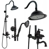 wohnwerk.idee Duschsystem Dusche Duscharmatur Vintage Retro Antik Black Alt