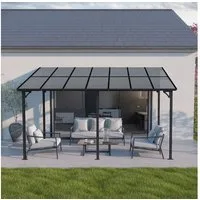 HOME DELUXE Terrassendach aus Aluminium ECO - Größenauswahl, BxT: 420x300 cm, Bedachung Hohlkammerstegplatten, Aluminiumgestell, einfache Montage, Terrassendach
