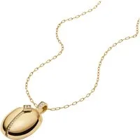 Fossil Kette mit Anhänger Schmuck Geschenk Edelstahl SUTTON, mit Glasstein