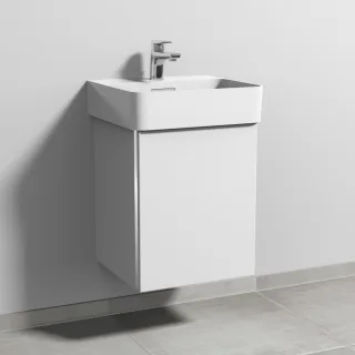 Sanipa 3way Waschtischunterbau zu Laufen VAL Waschtisch mit 1 Tür, Weiß-Soft BR82043