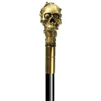 Metamorph Kostüm Gehstock Totenkopf, Imposanter Gehstock für Horror und Steampunk Kostüm