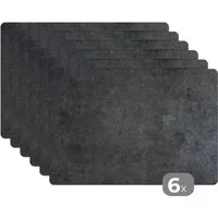 MuchoWow Platzset Industriell - Schiefer - Grau - Druck - Beton, (6-St), Platzsets, Tischset, Abwaschbar, Tischsets, Platzdeckchen