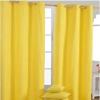 Homescapes Gardine Gardinen unifarben gelb 2er Set 117 x 137 cm
