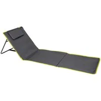 Rocktrail Campingliege Faltbare Campingmatte mit Rückenlehne ca. 161 x 53 x 2,5 cm (Matte mit Tragetasche, Campingmatte inklusive Tragetasche) Zusammenfaltbar mit praktischer Tragetasche