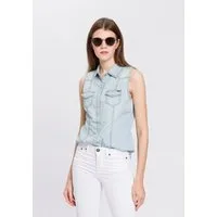 Arizona Jeansbluse mit Knöpfen in Perlmuttoptik