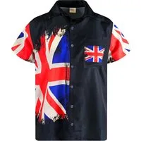 King Kameha Hawaiihemd Flag UK Funky Hawaii-Hemd Herren Kurzarm Front-Tasche Stylish Unisex