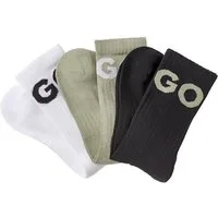 HUGO Freizeitsocken 3P QS ICONIC CC 1 (Packung, 3-Paar, 3er) mit HUGO Logostickerei in Kontrastfarbe