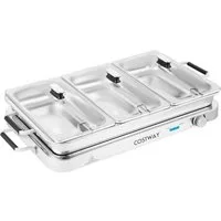 COSTWAY Warmhalteplatte, 450W Wärmebehälter, mit Temperaturregler von 50℃-150℃