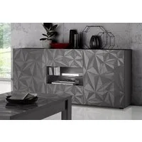 Home affaire Sideboard Prisma Breite 181, Kommode 2 Türen, 2 Schubkästen, Anrichte, Front mit elegantem Siebdruck, grifflos, viel Stauraum