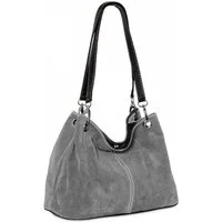 Caspar Schultertasche TL621 klassische Damen Wildleder Handtasche, hergestellt in Italien