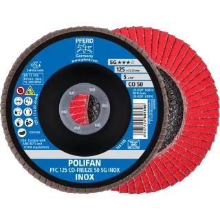 PFERD TOOLS POLIFAN Fächerscheibe PFC konisch SG INOX Edelstahl - 67712550