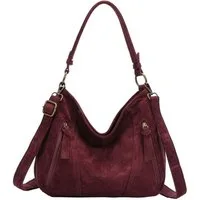 ITALYSHOP24 Schultertasche Damen Tasche Shopper Hobo-Bag Crossbody CrossOver, als Handtasche, Umhängetasche, Shopper tragbar