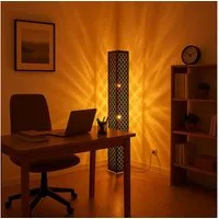 GLOBO LIGHTING Stehlampe, Leuchtmittel inklusive, Warmweiß, Stehlampe Stoff Standlampe Designleuchte schwarz