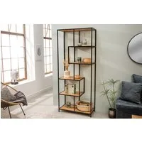 riess-ambiente Standregal SLIM LINE 185cm natur / schwarz, Einzelartikel 1-tlg., Wohnzimmer · Wildeiche-Design · Metall · mit Ablage · Industrial