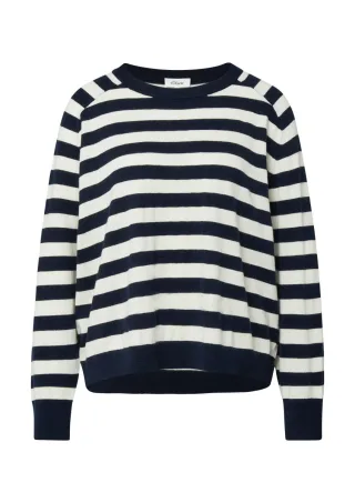 s.Oliver Red Label - Oversized Strickpullover aus Viskosemix blau/weiß - Gr. - 42