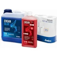 Enders® Campingtoilette Enders Soft WC-Papier + Ensan Rinse + 2,5 L Ensan Blue Flüssigkeit