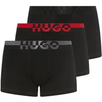 HUGO Boxershorts TRUNK TR. SPLIT LOGO (3-St) enganliegend, kurzes Bein