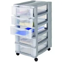Jelenia Plast Aufbewahrungsbox Jelenia Plast Rollcontainer 5 Schubladen Bürocontainer 100% recycelbar