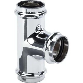 Viega T-Stück 622312 DN 32, mit Muffen, O-Ringen, Kupfer verchromt