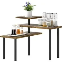 HOMCOM Küchenregal mit 3 Ebenen, drehbar Mikrowellenregal 1-tlg., für Esszimmer, Metall, 40 x 18 x 36,5 cm