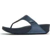 Fitflop LULU LEATHER TOEPOST Dianette Pool Slides, Pantolette, Badeschuh mit Keilabsatz