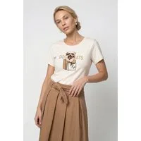 Monari T-Shirt Shirt Druck + Schmuck Regular fit mit Rundhalsausschnitt