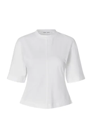 samsøe & samsøe - T-Shirt mit Rundhalsausschnitt weiß - Gr. - M