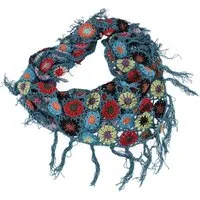 Guru-Shop Halstuch Häkelstola, Hippie Blümchen Häkelschal,..