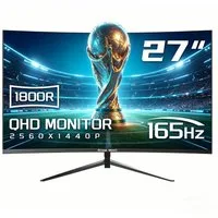 Great Voell 27 Zoll QHD 2K(2560x1440px) PC Monitor, 165Hz, Rahmenlos Curved Gaming-Monitor (69 cm/27 ", 2560 x 1440 px, QHD, 1 ms Reaktionszeit, 165 Hz, VA LED, HDR, FreeSync, VESA, HDMI & DP, 1440px, 165Hz, 2K)