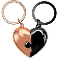 Geschenkehöhle Schlüsselanhänger Set Puzzle Herz Schlüsselanhänger für Paare I Lieblingsmenschen Geschenk, Zwei Hälften, getrennt getragen – ein Herz, für immer verbunden