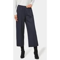 GOLDNER 7/8-Caprijeans Kurzgröße: Verkürzte Jersey-Hose VERA mit Biesen 7/8-Viskose-Culotte mit elastischem Bund und Taschen