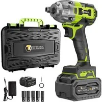 CONENTOOL Akku-Schlagschrauber 21V Bürstenlos, 3300 U/min, 520 Nm, (Set, 7-tlg., 4,0Ah Akku), 1/2" & 1/4", für Auto Reifenwechsel & Heimwerken