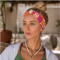 Britta Meier Haarband Stylische Baumwoll-Jersey Haarbänder mit Schlaufe Marke Britta Meier