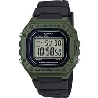 CASIO TIMELESS COLLECTION Chronograph W-218H-3AVEF, Quarzuhr, Armbanduhr, Herrenuhr,Digitaluhr, Resinarmband,Stoppfunktion
