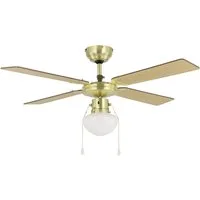 EGLO Deckenleuchte FORTALEZA Ventilator & Licht - Stahl - E27 - 1X60W - IP20, Ein-/Ausschalter, Ventilatorfunktion, ohne Leuchtmittel, Ventilator mit Beleuchtung, Wohnzimmer, Schalfzimmern, H42 x Ø106,6 cm