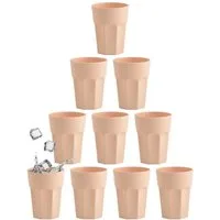 Engelland Becher Kunststoffbecher in modernen Pastellfarben, 250 ml, Mehrweg, 10-tlg., Kunststoff, spülmaschinengeeignet, bruchfest, wiederverwendbar, 250 ml, 0,25 Liter