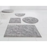 OTTO home Badematte Jos, Badvorleger, Badezimmer Teppich, Höhe 22 mm, rutschhemmend beschichtet, schnell trocknend, fußbodenheizungsgeeignet, Polyester, rund, Badematten in Pastell-Farben, Badteppich als 3 teiliges Set erhältlich
