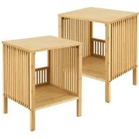 en.casa Beistelltisch (2-St., 2er Set), »Varde« 2er Set Bambus