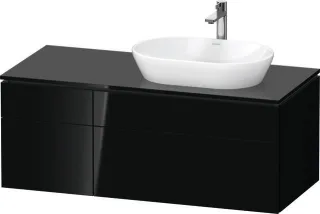 Duravit L-Cube Konsolenwaschtischunterbau wandhängend Schwarz Hochglanz 1220x550x482 mm - LC48740404 LC4874040400000