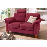 OTTO home 2-Sitzer Borkum, B: 156 cm, Federkern-Polsterung, Landhausstil, Sitzhöhe 46 cm, Kopfstützen nachrüstbar, Wellenunterfederung, Massivholzfüße