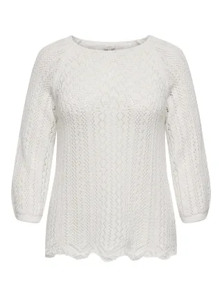 ONLY CARMAKOMA - CARNOLA 3/4 PULLOVER KNT NOOS Cloud Dancer - Gr. - 48