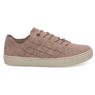 Toms Lenox Bloom Basketweave Pink Leder Womens Schnürungstrainer 10011818