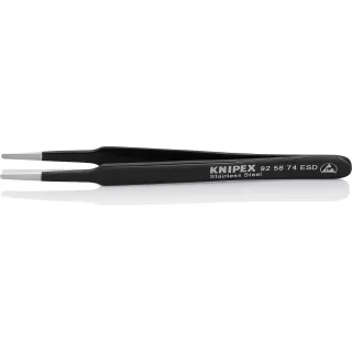 KNIPEX Universalpinzette ESD Edelstahl glatt - 925874ESD