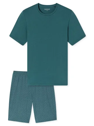 Schiesser Herren Pyjama Casual EssentialsSchlafanzug, Pyjama Set, Nachtwäsche